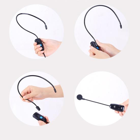 Bezdrátový mikrofon Headset Mikrofon pro hlasový zesilovač Reproduktor Průvodce výukou