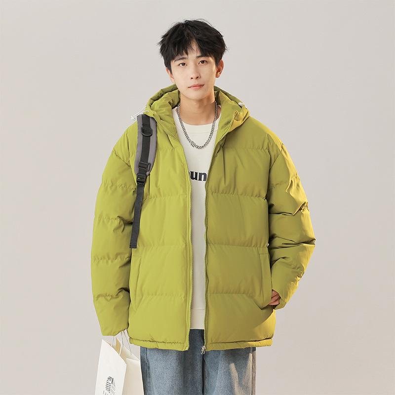 Padded Clothes Men's Candy Color Winter New Trend Loose Hooded Padded Jacket Thickened To Keep Warm