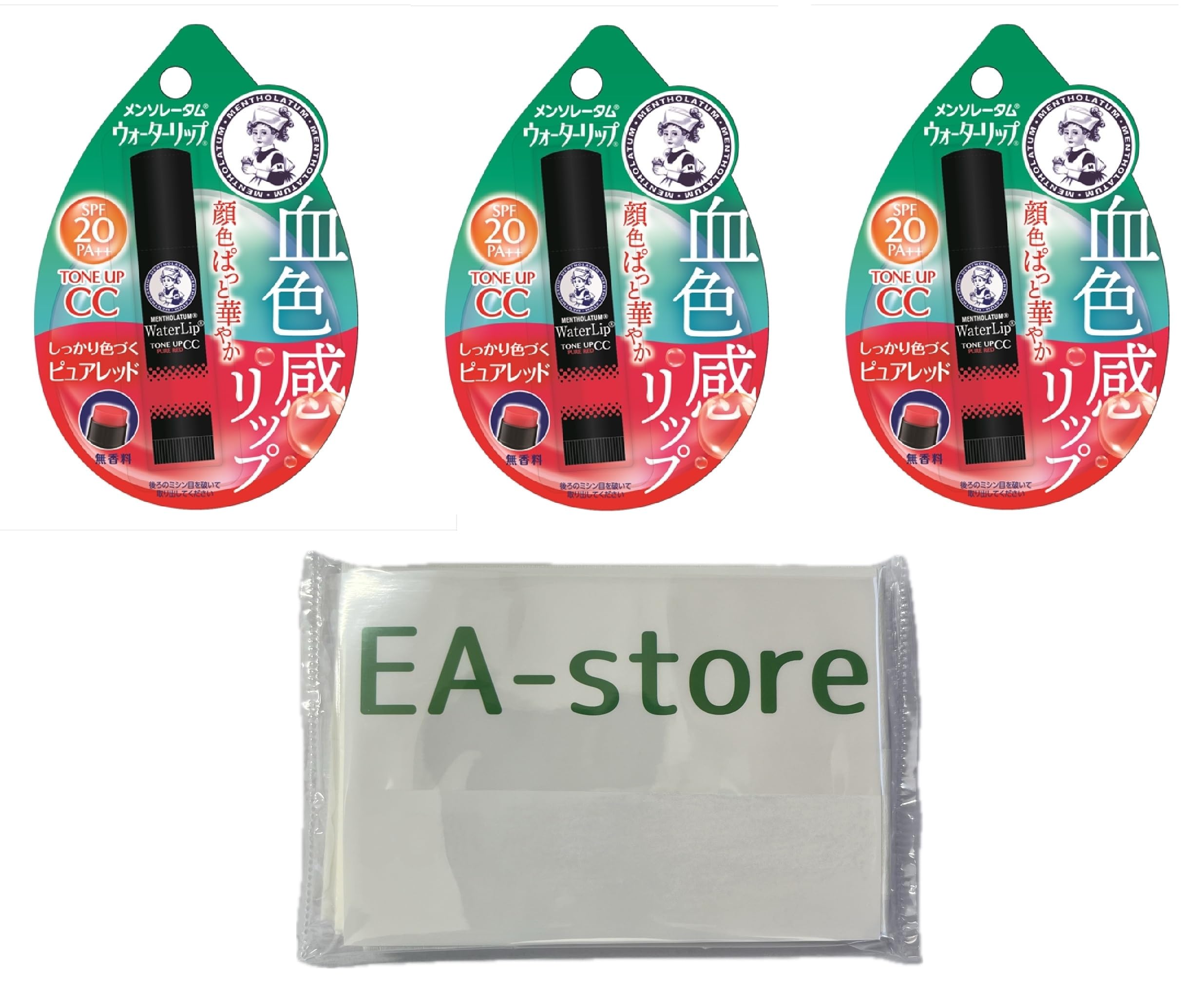 

Набор бальзамов для губ Mentholatum Water Lip Original Tissue Up CC Pure EA-store 4,5 г 3 шт. + (Тон Красный)