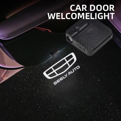 1/2Pcs For Geely Logo GX3 EC7 EC8 GC6 Tugella Azkarra Manjaro Atlas Pro Car Door HD LED Lamps Projector Courtesy Welcome Lights