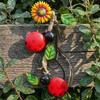 Metal Floral Design Wall Art Bright Colors Hanging Decoration