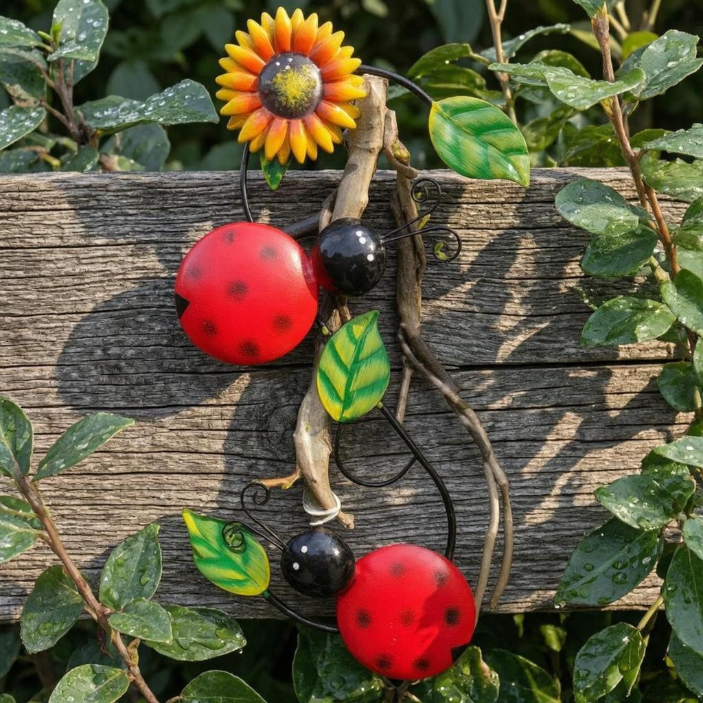 Metal Floral Design Wall Art Bright Colors Hanging Decoration
