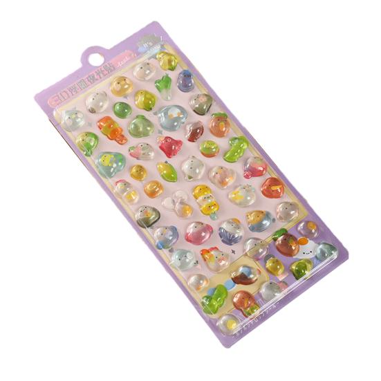 Cute 3D Puffy Stickers Kawaii Resin Animal Cartoon Sticker Tiny DIY Stickers for Scrapbooks Laptops Water Bottles