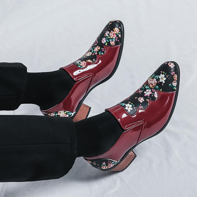 Fashion Nightclub Fashion Men's Shoes Height Increasing Leisure Design Style Outdoor Leisure Party 38-46 Trendy Adult Leather Shoes