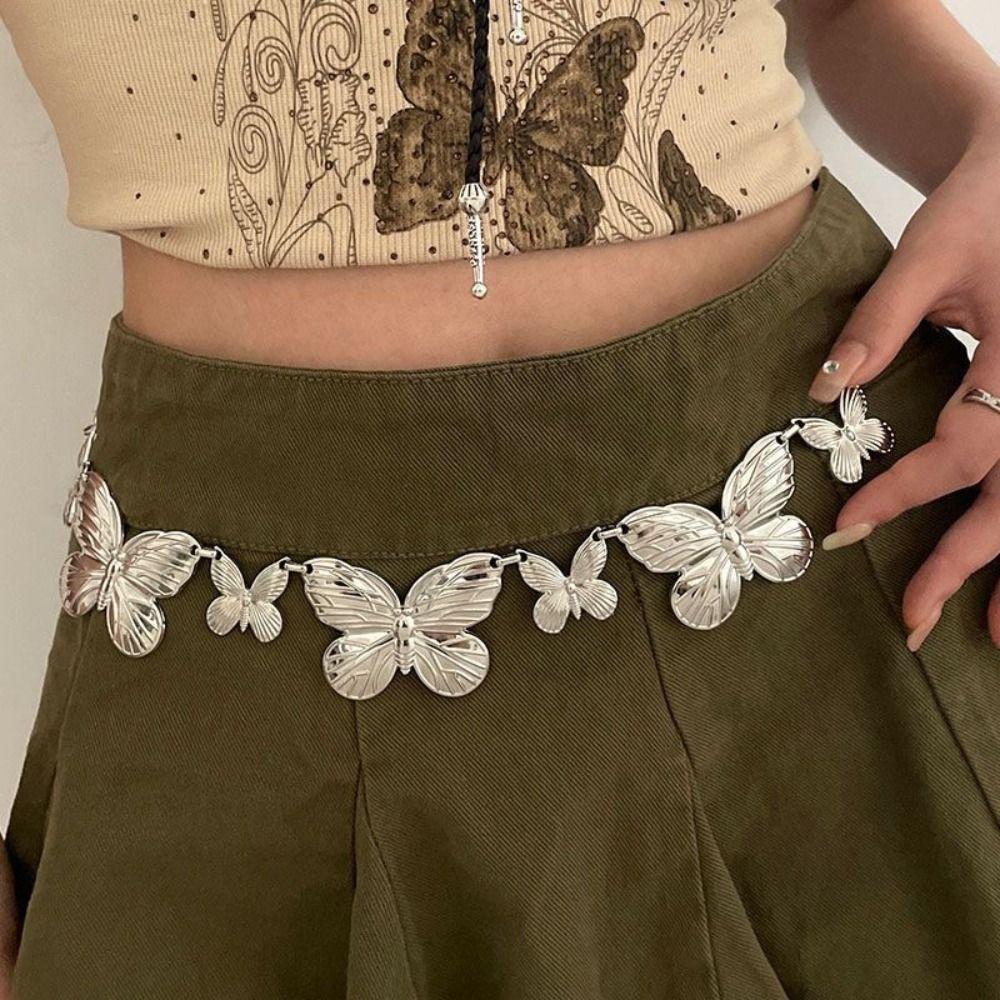 Metal Bohemian Versatile Belt Silver Sweater Chain Retro Waist Chain