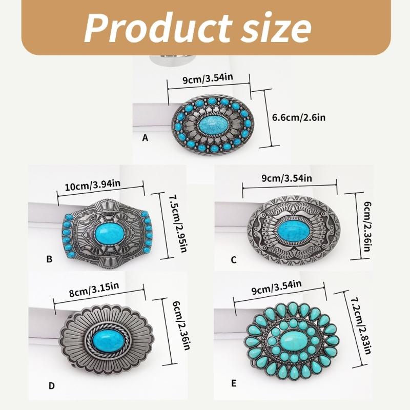 Vintage vyřezávaná přezka na opasek s květinovým vzorem Náhradní díl Snadné použití Těžká kamenná přezka na opasek Náhradní díly pro dospělé