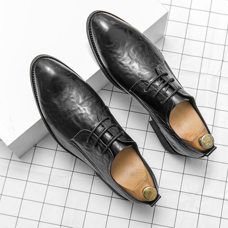 

2024 Four Seasons Мужская обувь Мужская британская кожаная обувь Мужская корейская версия Остроносая деловая деловая повседневная кожаная обувь Мужская 44