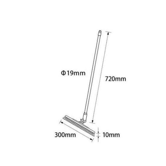 Bartec Barcute Plus Under Machine Cleaning Short 63115201 Brush, Handle, Blue, 1, Hard,