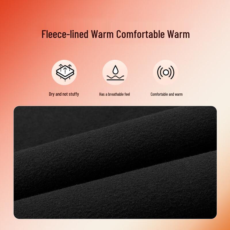 Langdeng Men's Plush-Lined Straight-Fit Casual Trousers