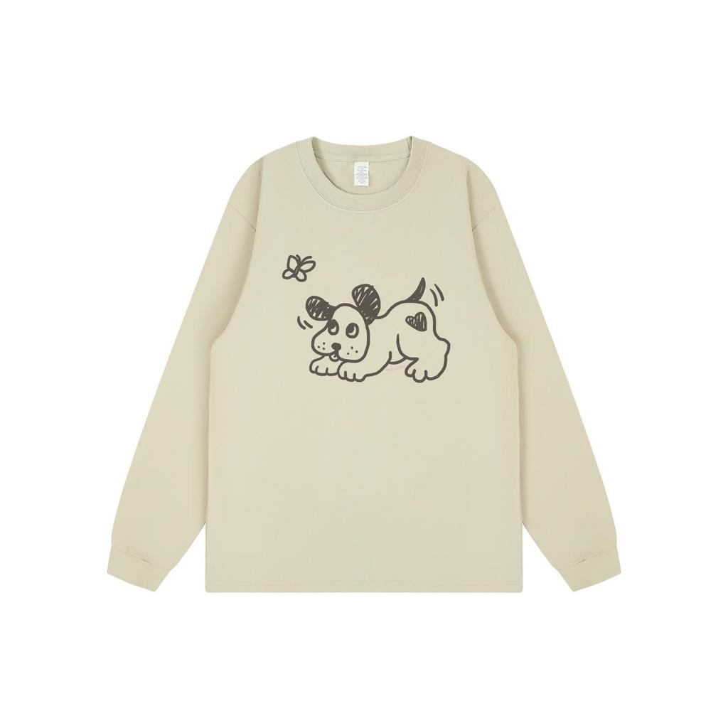 Korean Style Hand-Drawn Cartoon Long-Sleeve T-Shirt