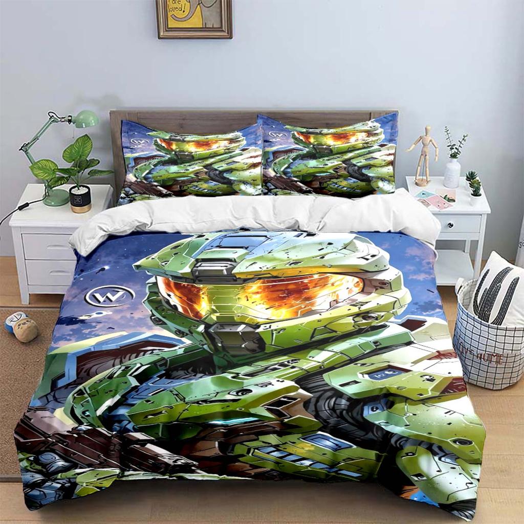 Comforter Game H-Halo 2 Xbox Mechwarrior Print Bedding Sets Bed Supplies Set Bed Comforter Set Bedding Set Luxury Gift