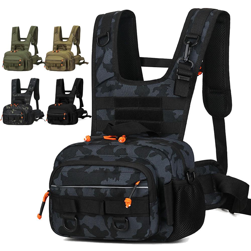 Fishing Lure Front Chest Vest Travel Backpack Camping Hiking Outdoor Cycling Mountaineering Gear Tackle Bag for Men Sac