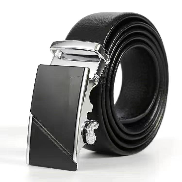 Trendy Youth & Middle-Aged Men's Genuine Leather Automatic Buckle Belt - Korean Style for Casual & Business Wear