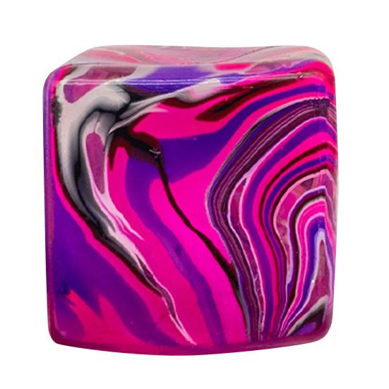 Squeeze Toy Slow Rise Fidgets Cube with Glitter Flow Patterns Stress Relief Sensory Toy for Kids Adults Fun Desk Decoration