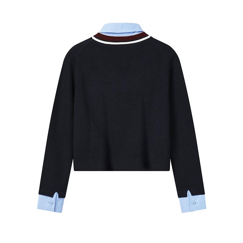 Fila Heritage Casual Pullover Long Sleeve Knit Top Women Tops F11W618418F-DB