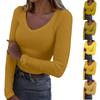 Women’s Long Sleeve Ribbed Knit Casual Top Scoop Neck Slim Fit Lightweight Pullover for Daily Wear