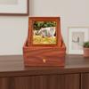 Wooden Pet Ashes Storage Box with Photo Frame Square Dog Ashes Container Dustproof with Drawers Pet Commemorative Urn