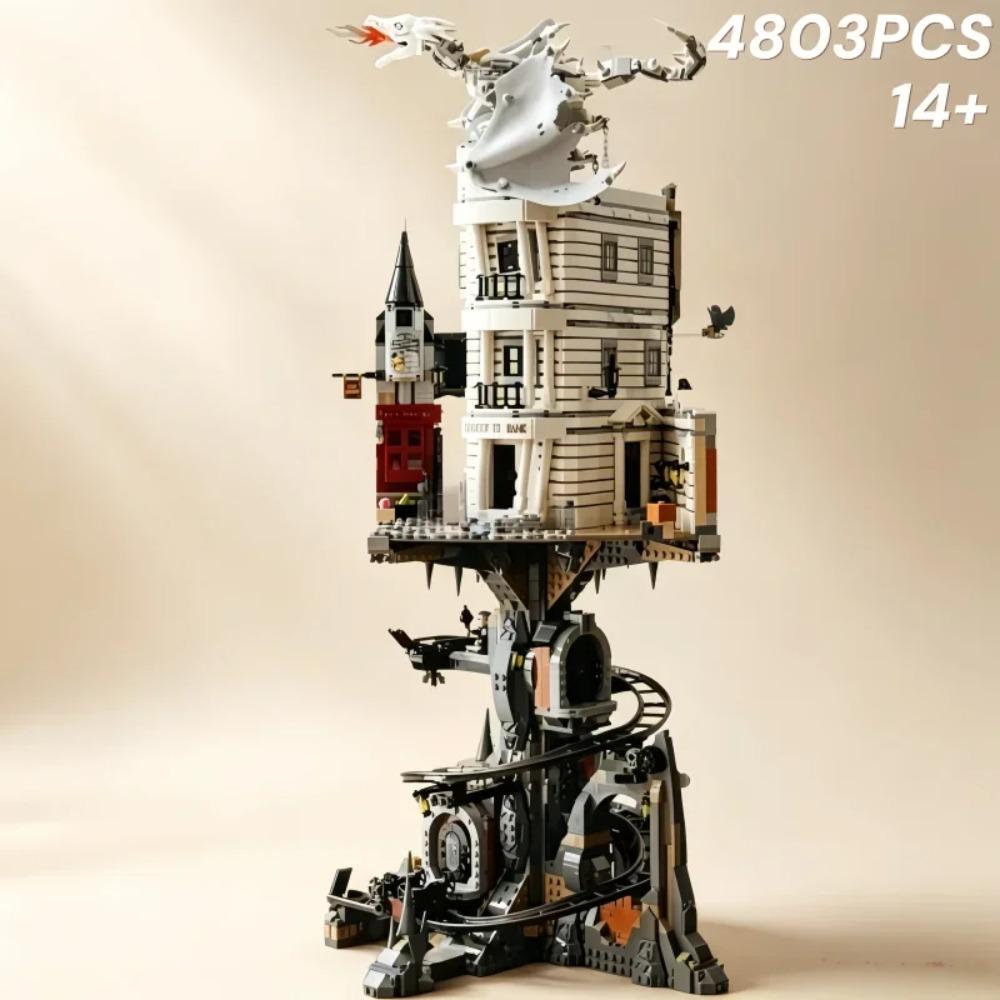 Hot Sale Ironbelly Dragon Gringotts Wizarding Bank Collectors Edition 4803PCS Building Bricks Model Christmas Hoilday Gifts