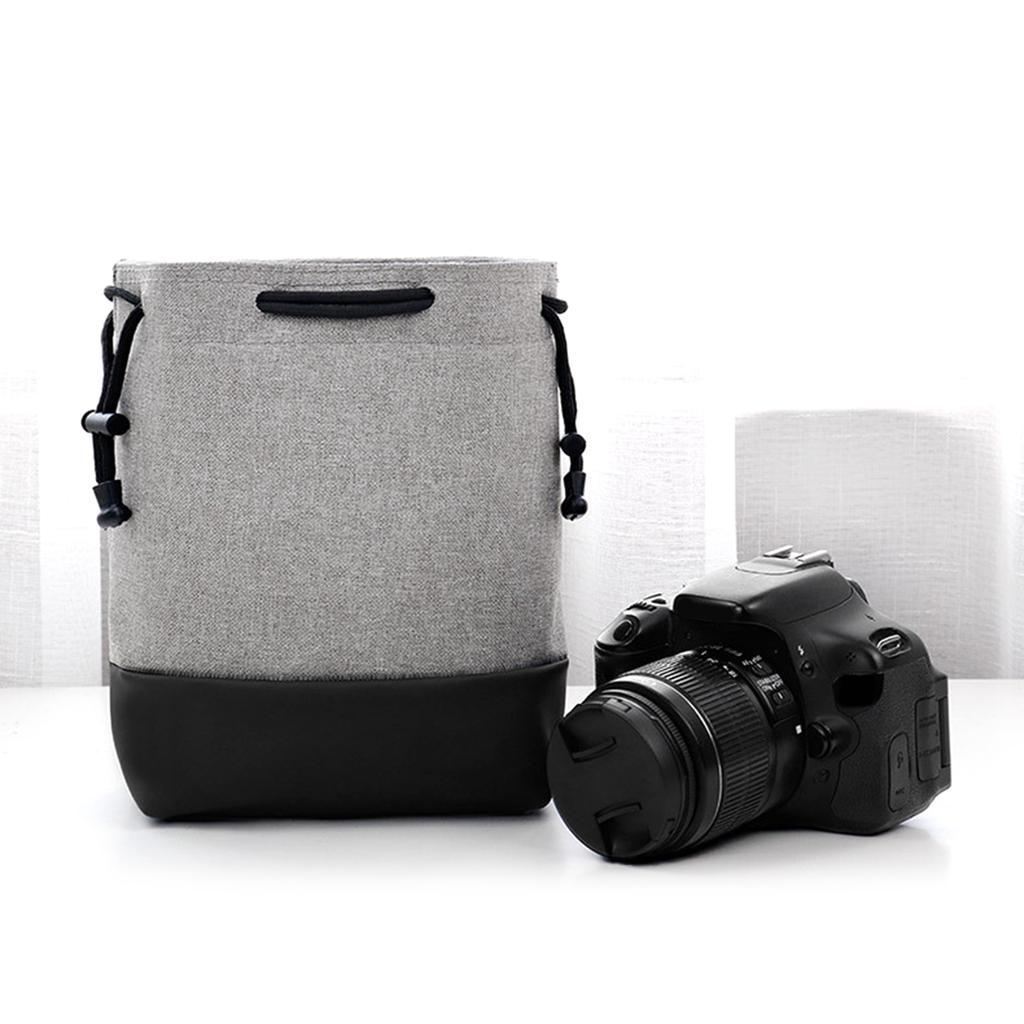 Compact Photography Lens Carrying Case With Thickened Sponge Padding Water Resistant Fabric For Gear Protections