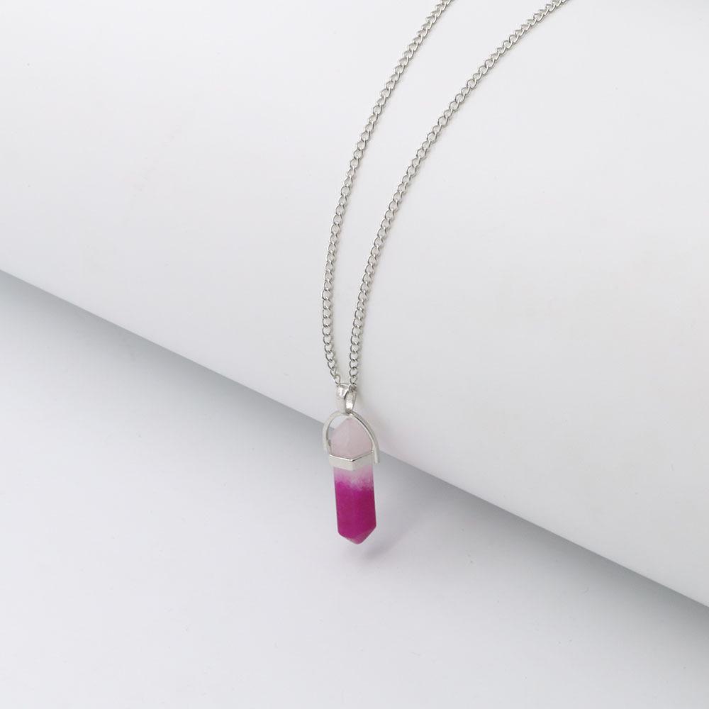 Hexagonal Pyramid Pendant Clavicle Chain Necklace