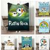 P-Puffin Roccia Lanciare Cartone Animato per Bambini Leggero 240g Coperta in Flanella Morbida Delicata sulla Pelle per Rinfrescare l'Estate
