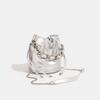 Silver Wandering Woven Chain Bucket Bag, New Female Niche High-end Sense, Hand-held Crossbody Small Bag, Shoulder Bag