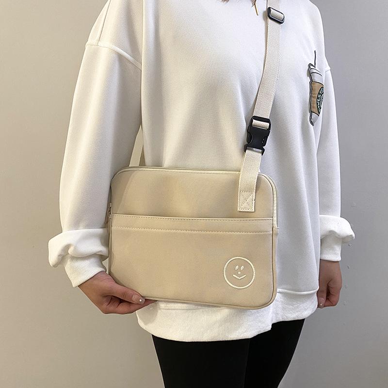 

Корейская вышитая сумка-кроссбоди с улыбающимся лицом, противоударная, водостойкая, для iPad и ноутбука