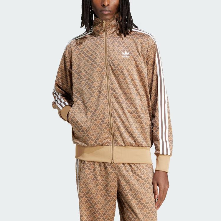 Adidas Originals Fotball Classic Mono Track Top Med Full Logo Trykk Og Trefarget Fargeblokk Stand-krage Langermet Jakke Herre Topper IS2925