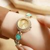 Gold Rhinestone-Inlaid Quartz Bracelet Watch Luxury Quartz Watch  Festive Occasion