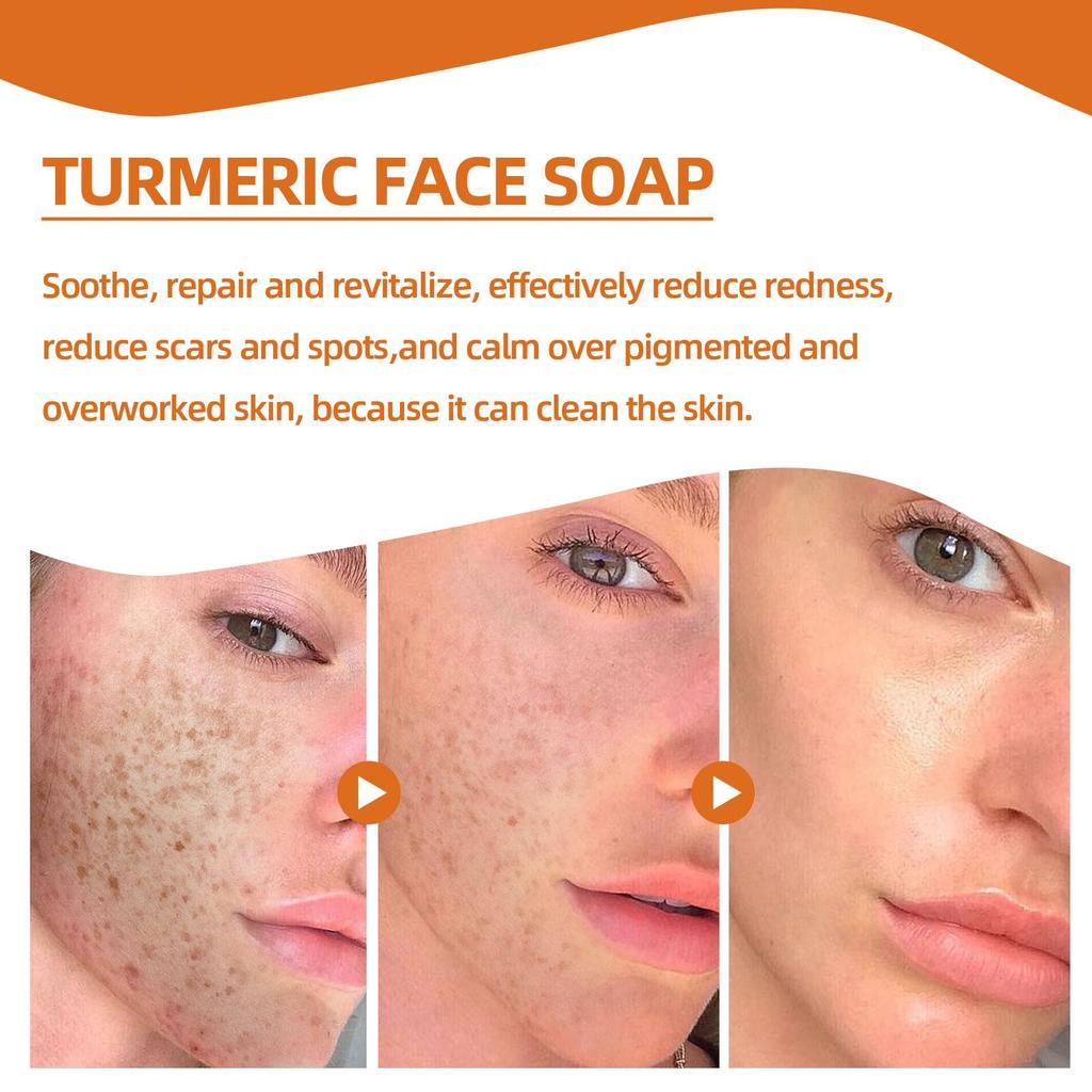 100g Turmeric Face Soap Facial Repair Gentle Cleansing Blemish Reduction Smoothing Fine Lines Cleansing Soap