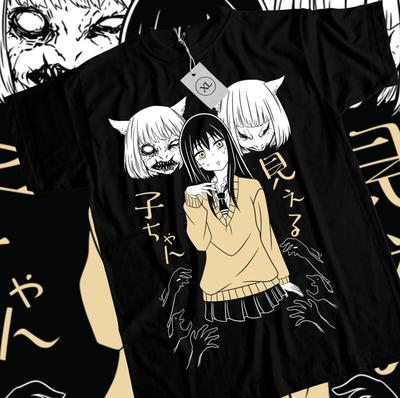 Mieruko Chan T-shirt Miko Yotsuya Duch Manga Mier Dziewczyna Horror Anime Prezent Koszulka