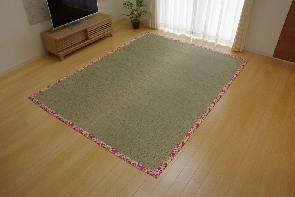 IKEHIKO Igusa Rug, 2-Tatami Size, Cute Floral Pattern, NS Fragrance Rose, Approx. 191 x 191 cm, Non-Slip Backing #8165870