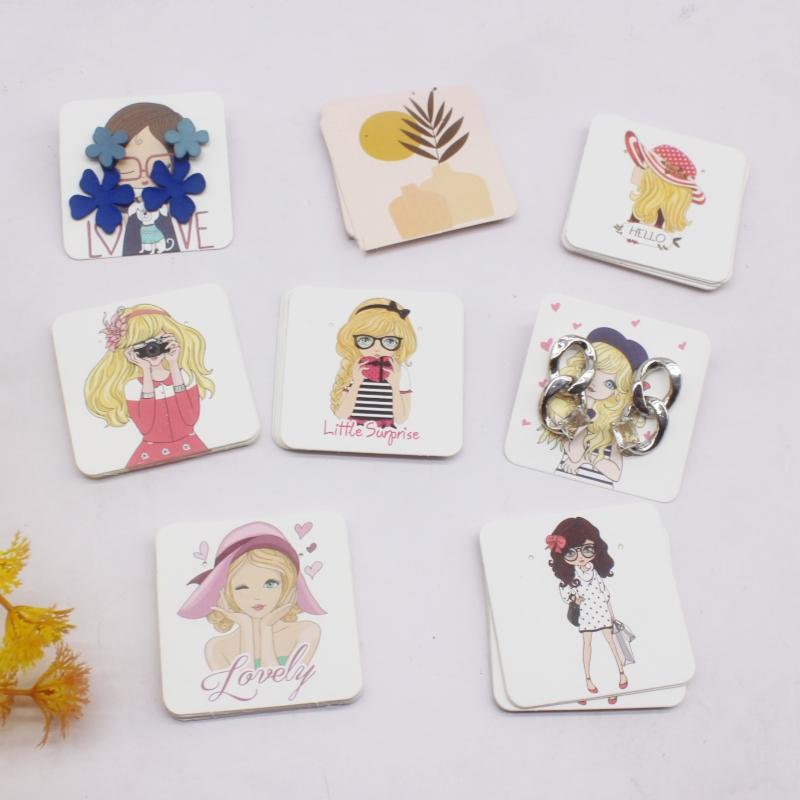 100pcs New Color Printed Earring Card 5x5cm Handmade Jewelry Packaging Card