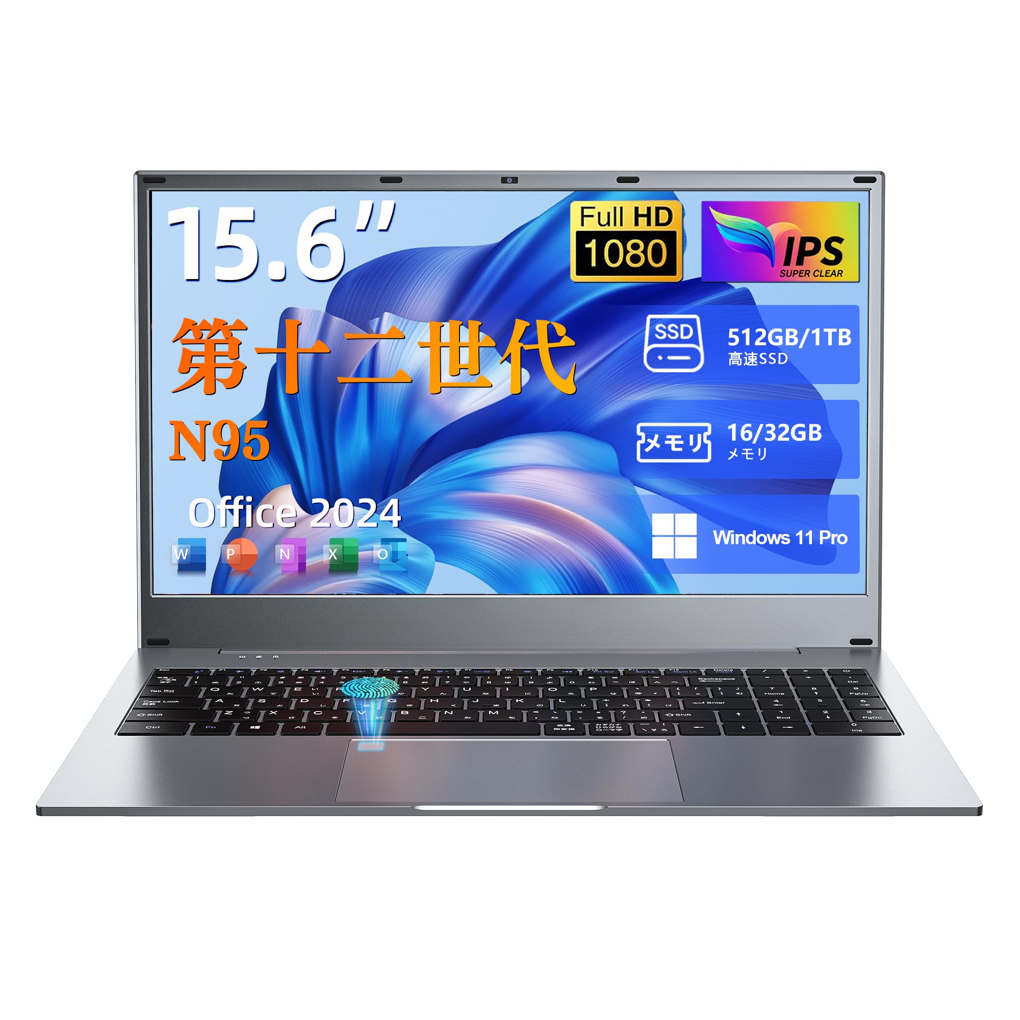 

VETESA 2025 New Edition Intel N95 Up to 16GB 512GB Office Windows 11 USB USB Full Quiet Desktop PC with 5G BT mini Fingerprint Numeric and Japanese сірий колір