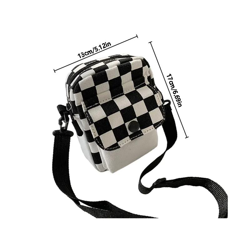 

Холщовая маленькая женская сумка, новая корейская версия сумки Harajuku ulzzang girl heart soft girl tide через плечо чёрный