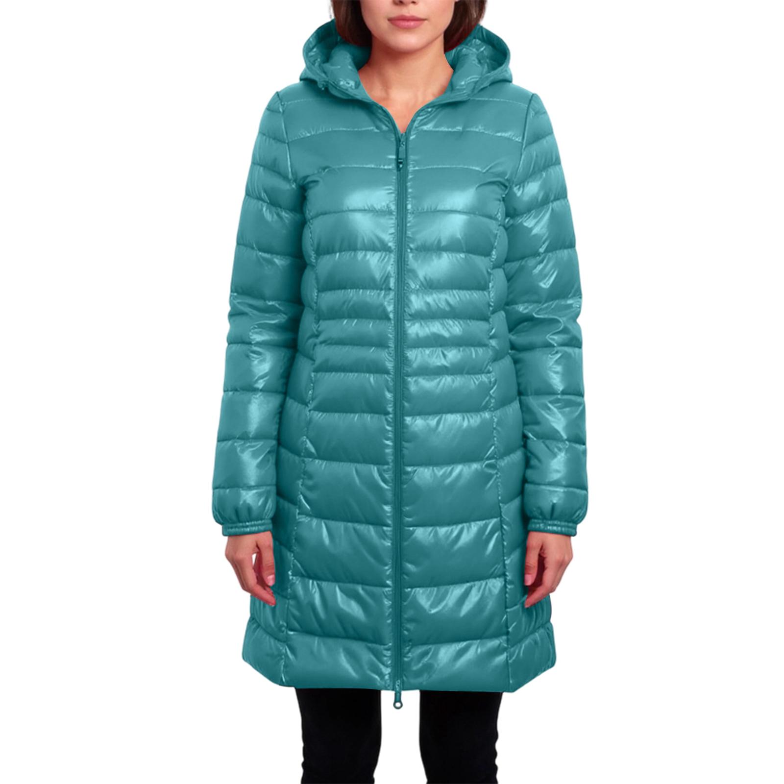 

Женский пуховик средней длины приталенного силуэта, легкий, с капюшоном, модный S