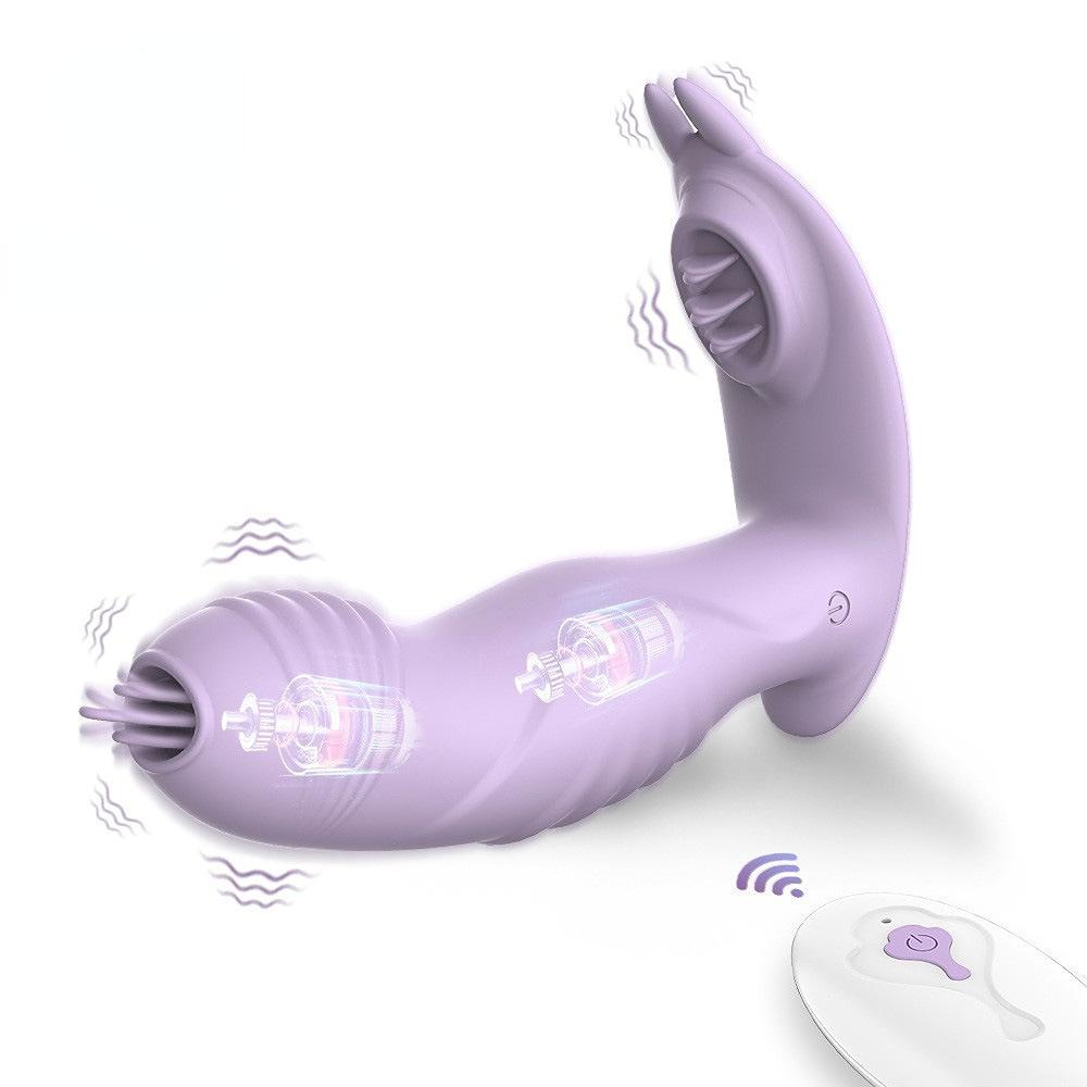 New Wireless Remote Control Wearable Tongue Vibrator Female Erotic Sex Toys Masturbator Invisible 4 In 1 G-spot Clitoral Vibrator