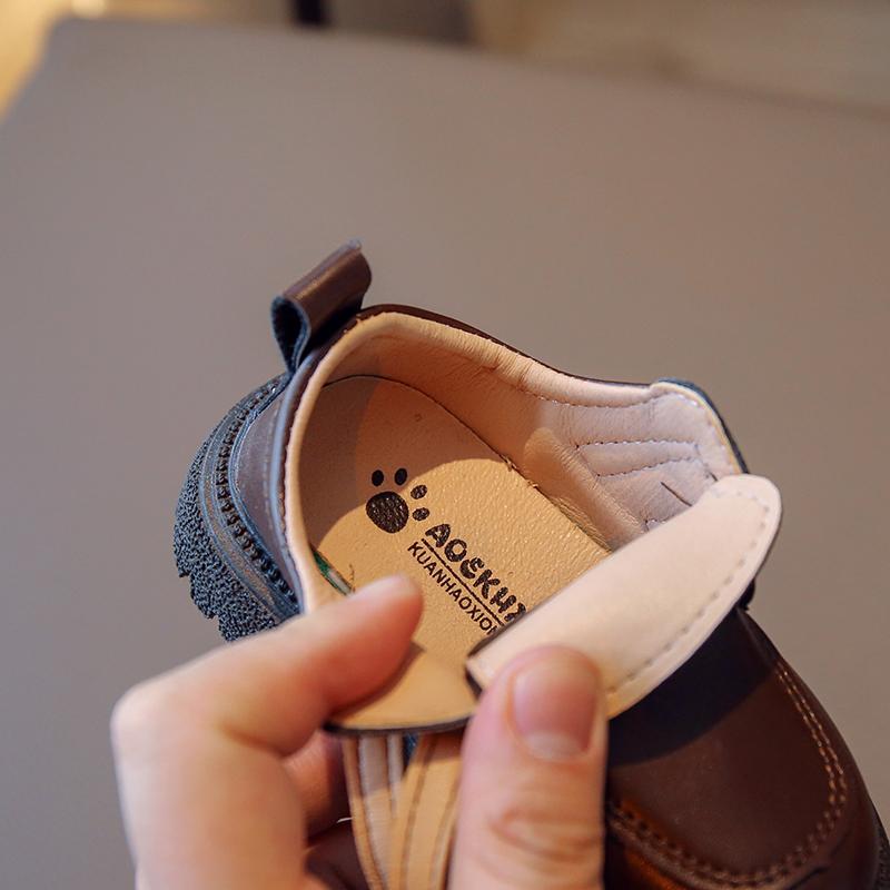 Spring and Autumn Kids Leather Shoes Casual School Boys Girls Single Shoe Toddler Black Brown Round Toe Casual Shoes for Kids