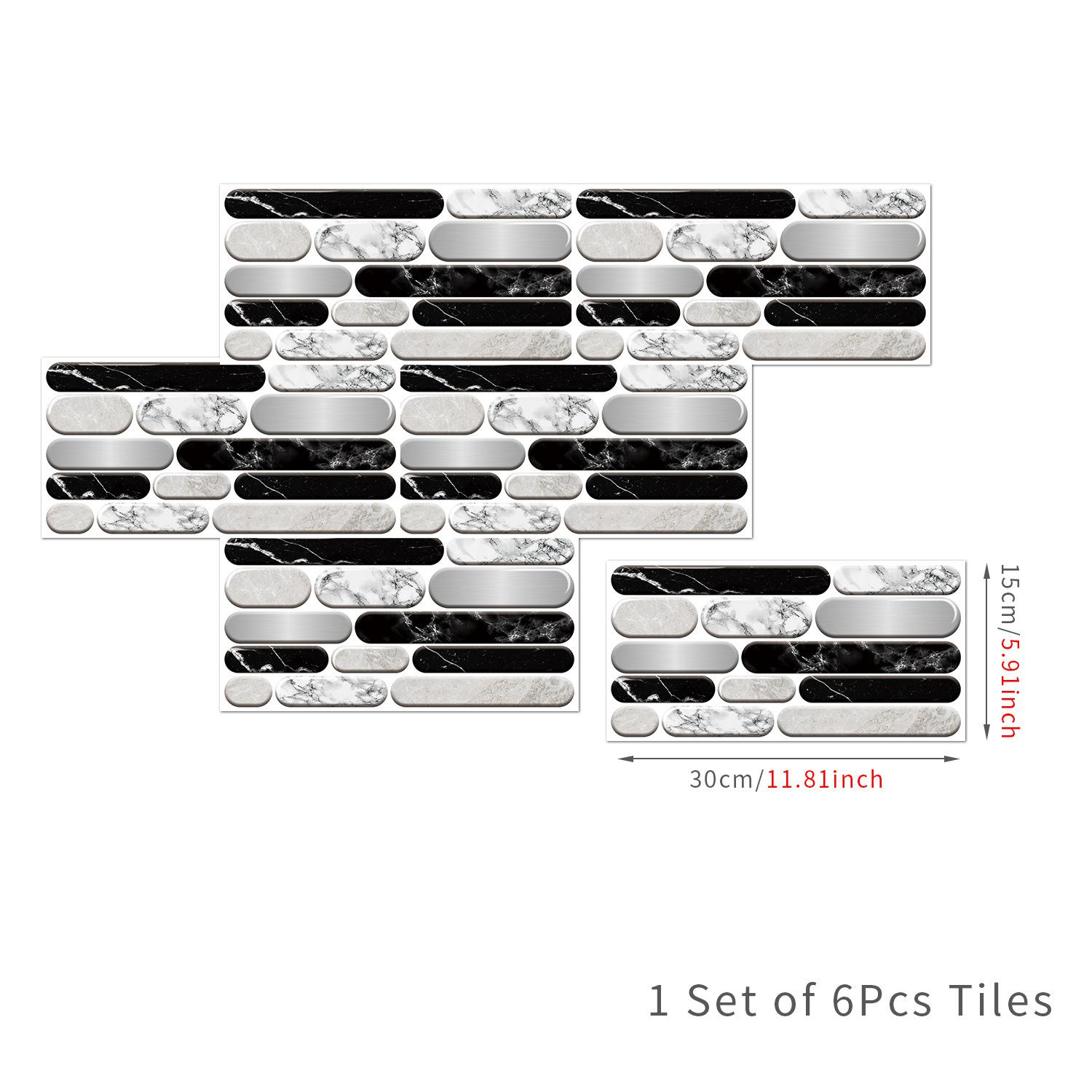 

European Retro Classic Wall Sticker Self-Adhesive Waterproof And Oil-Proof Kitchen Bathroom Rental Room Renovation Tile Sticker 15Cm * 30cm * 6 pieces