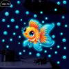 Glow-in-the-Dark Goldfish Bubble Toilet Sticker Creative Self-Adhesive Removable Bathroom Decoration Wall Windows Car Stickers