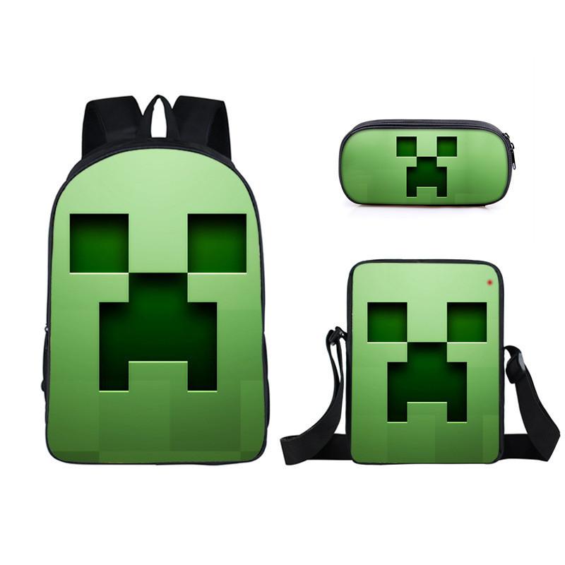 Minecraft Cartoon Game Character Printed Children Large Capacity Backpack