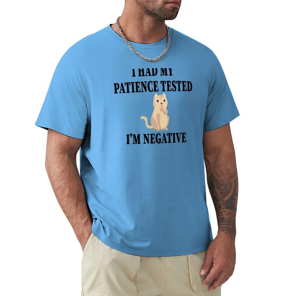 My Patience Tested I'M Negative T-Shirt Graphics Plus Size Clothes Aesthetic Clothes Baggy Shirts T Shirts For Men