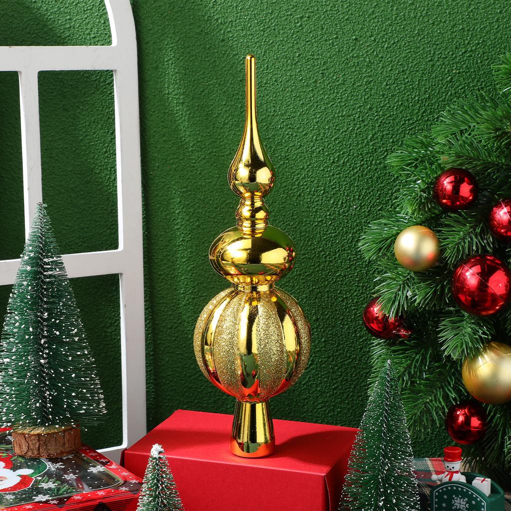 Spherical Christmas Tree Topper Plastic Sturdy Xmas Treetop Ornament Christmas Party Supplies Decoration Xmas Treetop