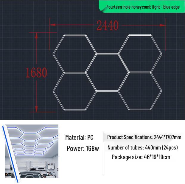 2025 Extra Wide High Brightness Honeycomb LED Garage & Car Wash Light
