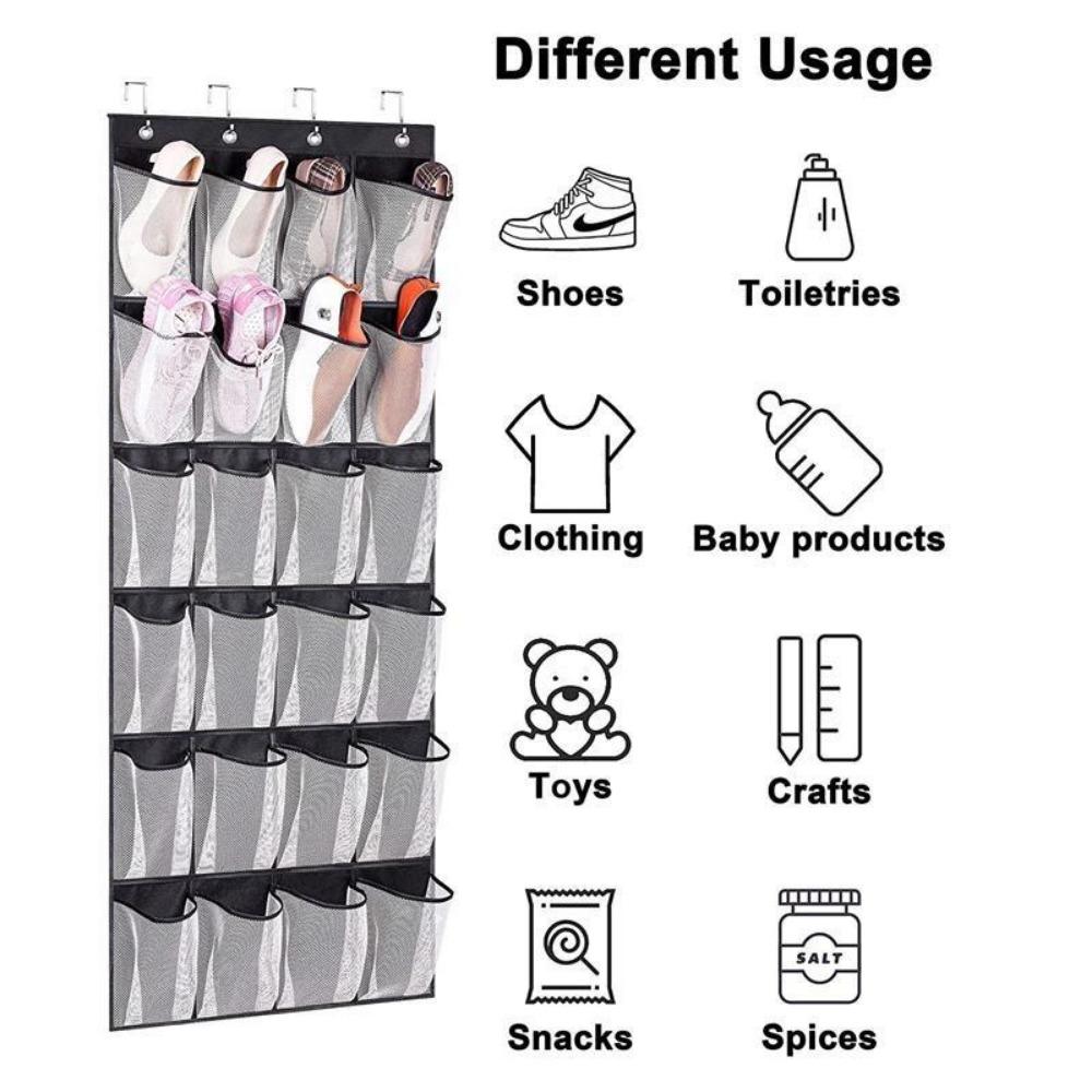 Mesh Cloth Shoes Sorting Storage Hanging Bag Over The Door Sundries Organizer Shoes Slippers Holder Bag