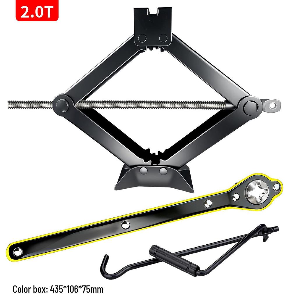 Portable Double-Sided Car Jack and Tire Wrench Set