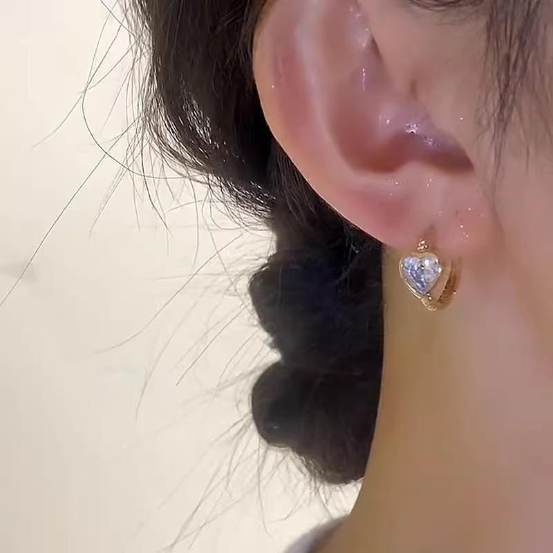 Cercei delicați Love Zircon Super Zână Nișă Design Sens Cataramă de Ureche Temperament Suta cu Cercei Fashion Cercei Delicați Purtare Zilnică