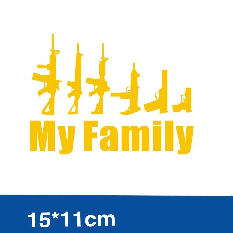 1PCS Hot Selling MY FAMILY Car Stickers Gun Decoration Car Motorcycle Electric Car Decoration Stickers