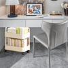 2-Tier Movable Bookshelf Cart with Wheels Multi-Purpose Storage Rack for Books Toys Snacks Household Mobile Organizer
