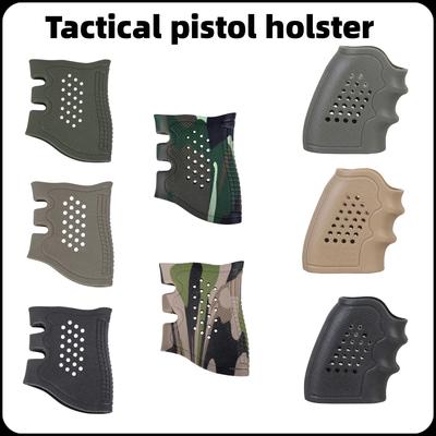 Outdoor Pistol Rubber Non-slip Rubber Grips for Revolver Non-slip Revolver Pistol Paintball Airgun Camping Accessories